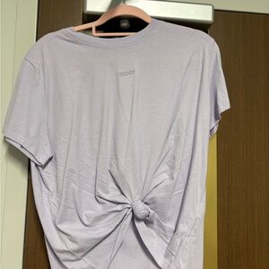 DKNYC Lavender Twist-Knot Short Sleeve Tee